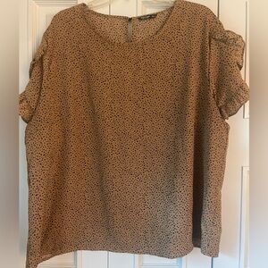 SHEIN curve leopard print blouse, ruffle sleeves, 3XL